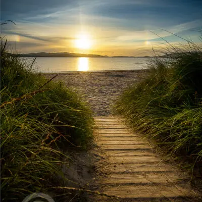 Sundogs at sunset on the Luddan boardwalk