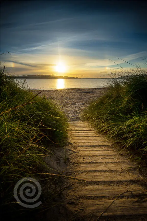 Sundogs at sunset on the Luddan boardwalk