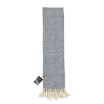 Country Herringbone Sky Blue & speckles scarf