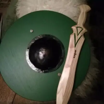 Children's wooden sword and shield set