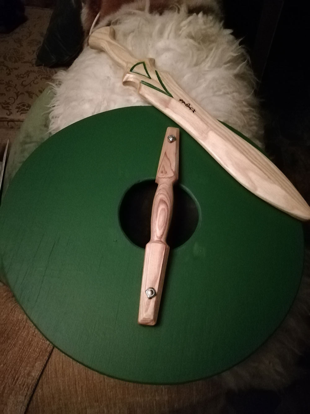 Children's wooden sword and shield set